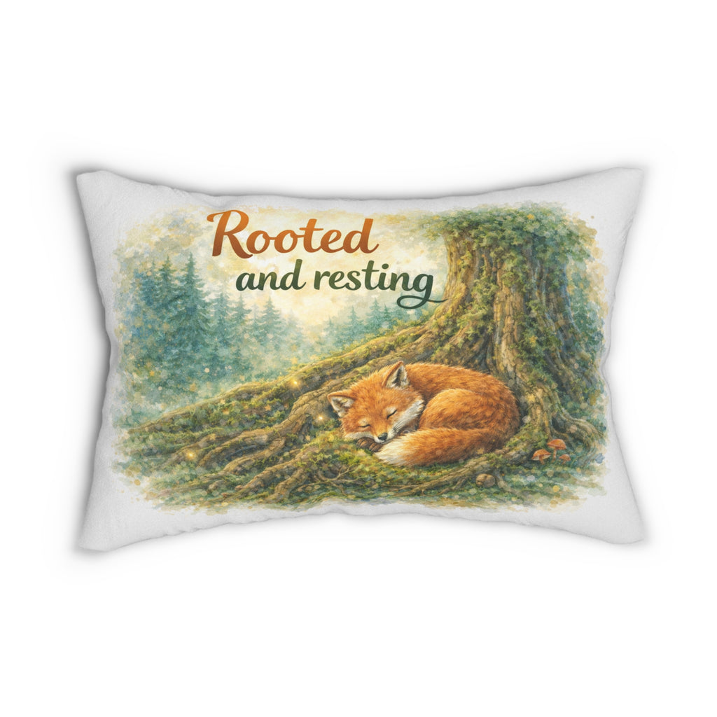 Rooted and Resting Lumbar Pillow – Fox & Tree Nature Accent Pillow