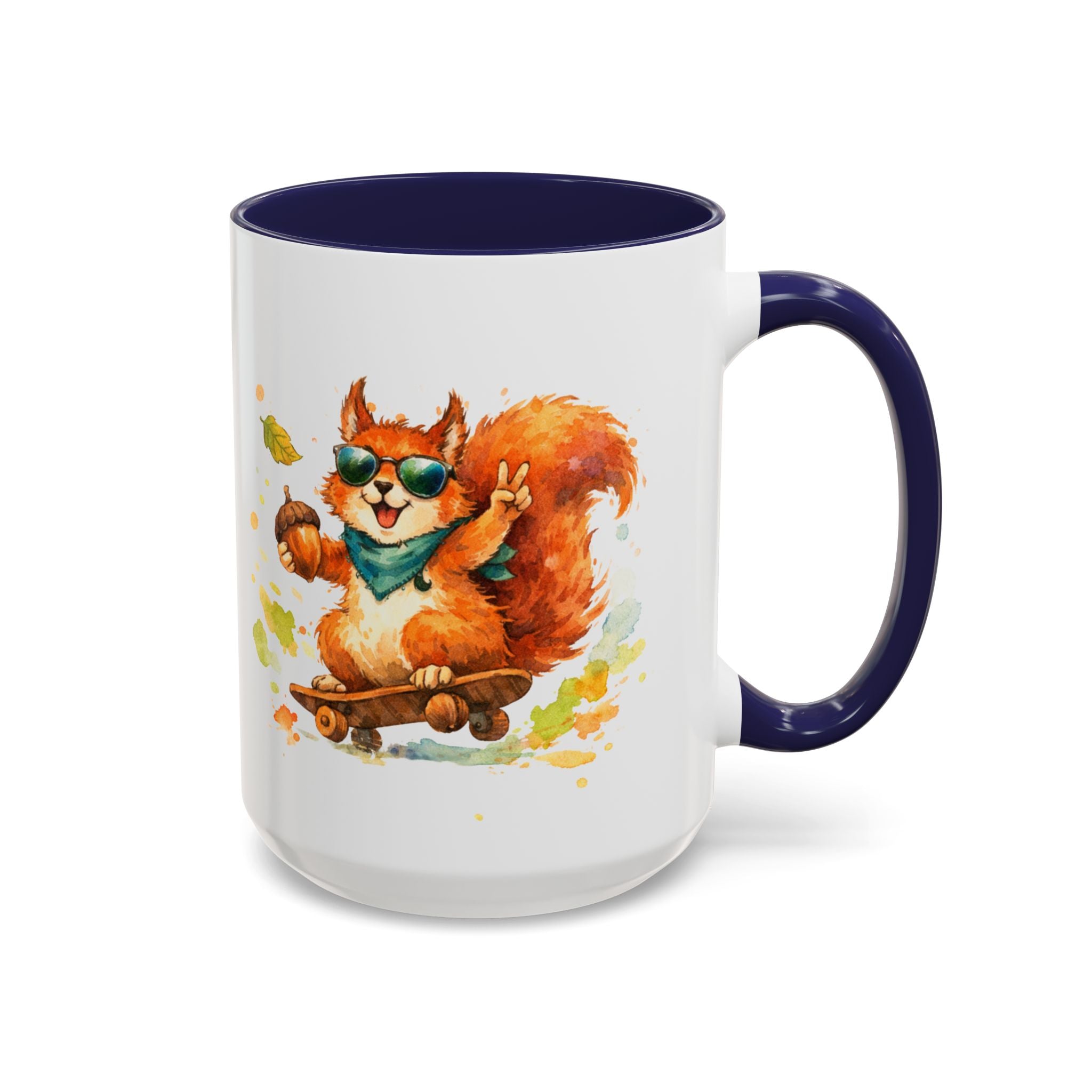 Cool Skateboarding Squirrel Accent Coffee Mug – 'Autumn Vibes' 11/15oz