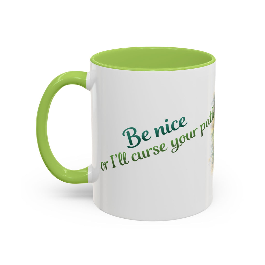 Witch Cat Coffee Mug - Cute Black Cat Wizard Illustration (11/15oz)