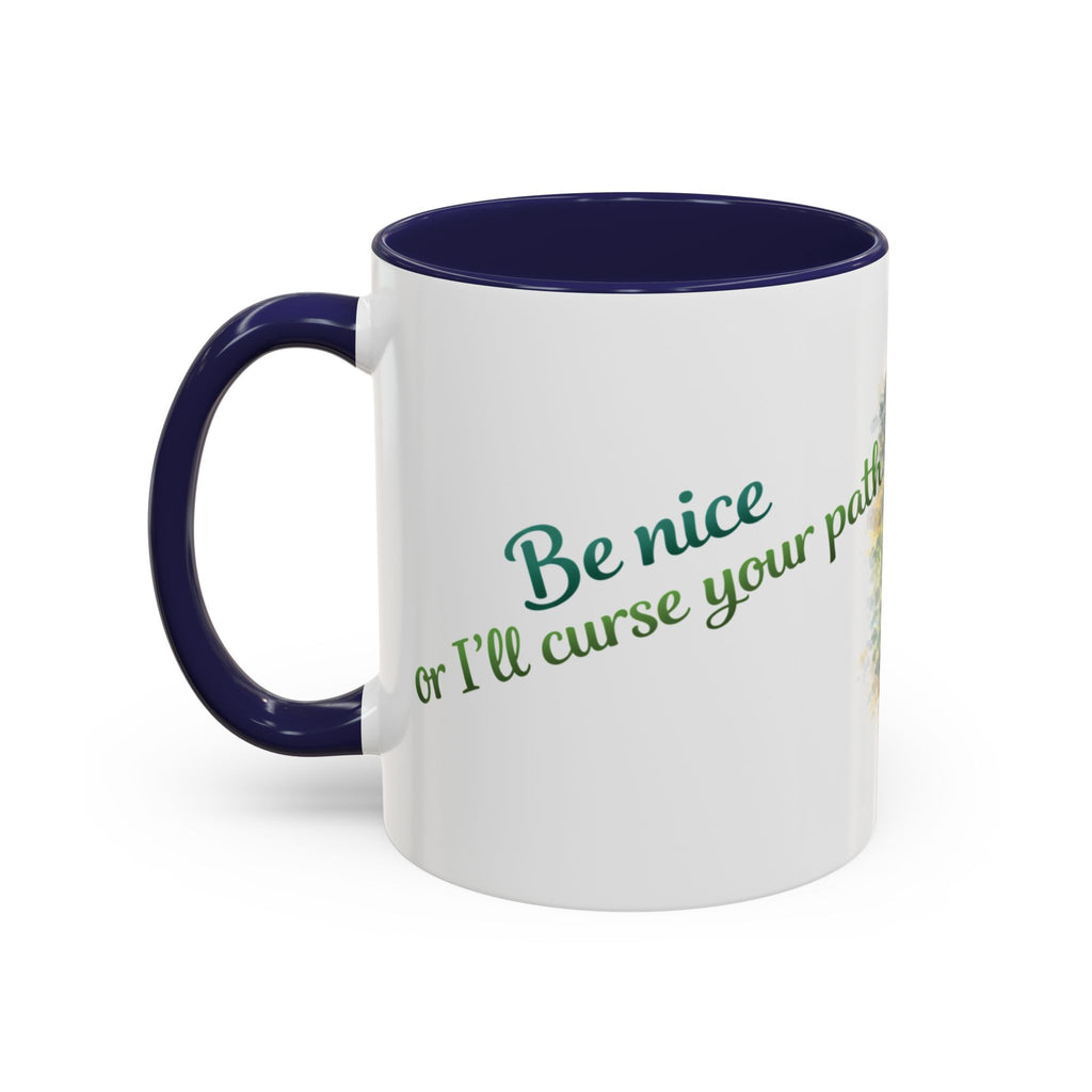 Witch Cat Coffee Mug - Cute Black Cat Wizard Illustration (11/15oz)