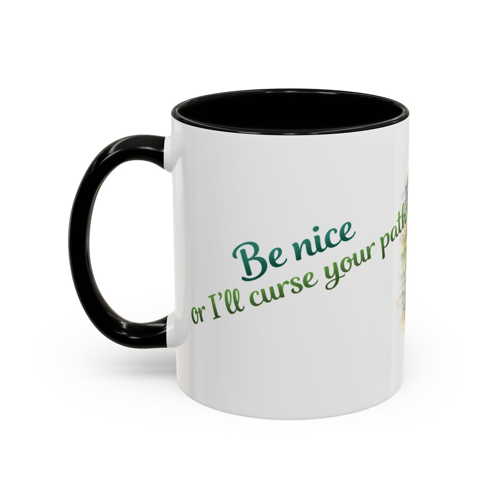 Witch Cat Coffee Mug - Cute Black Cat Wizard Illustration (11/15oz)