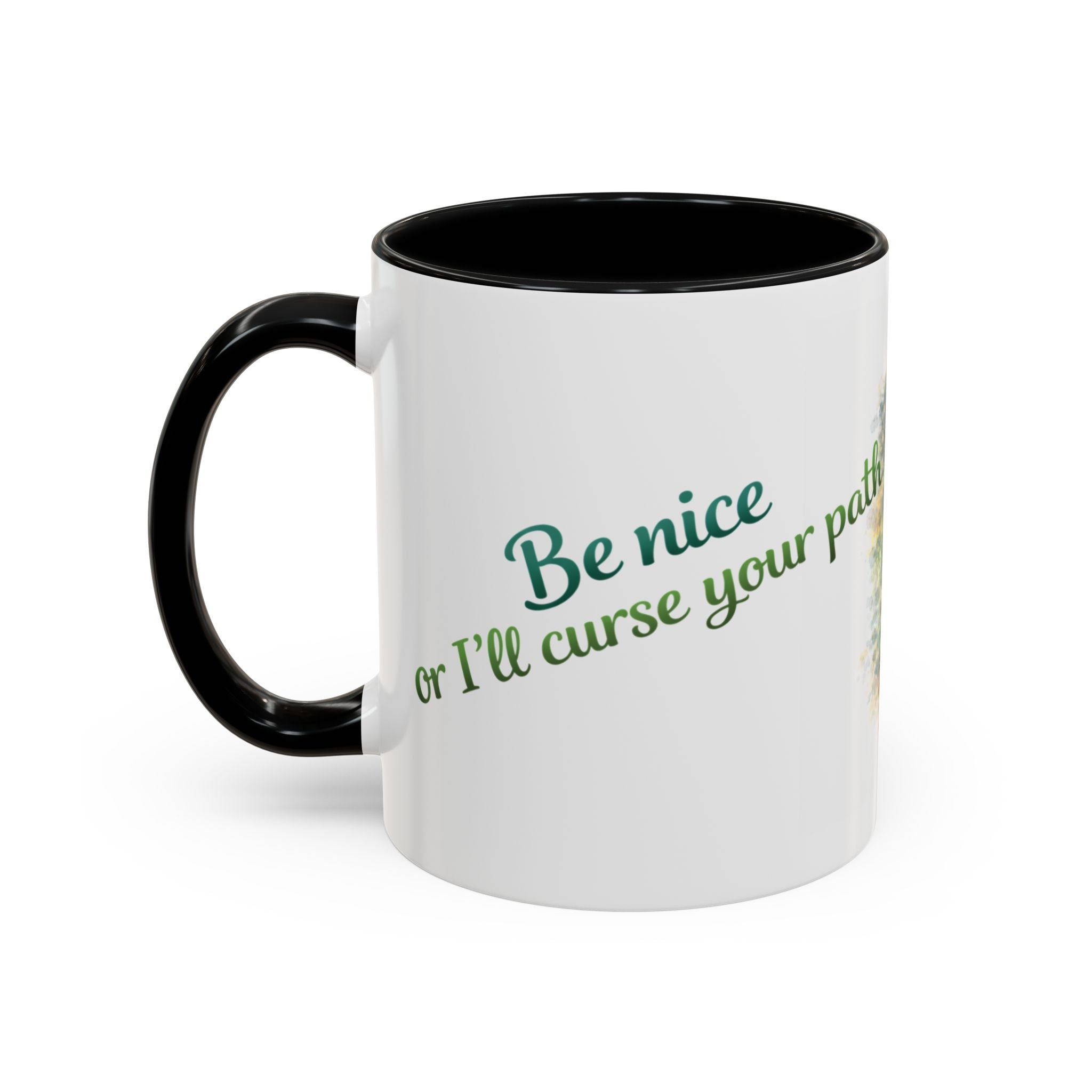 Witch Cat Coffee Mug - Cute Black Cat Wizard Illustration (11/15oz)