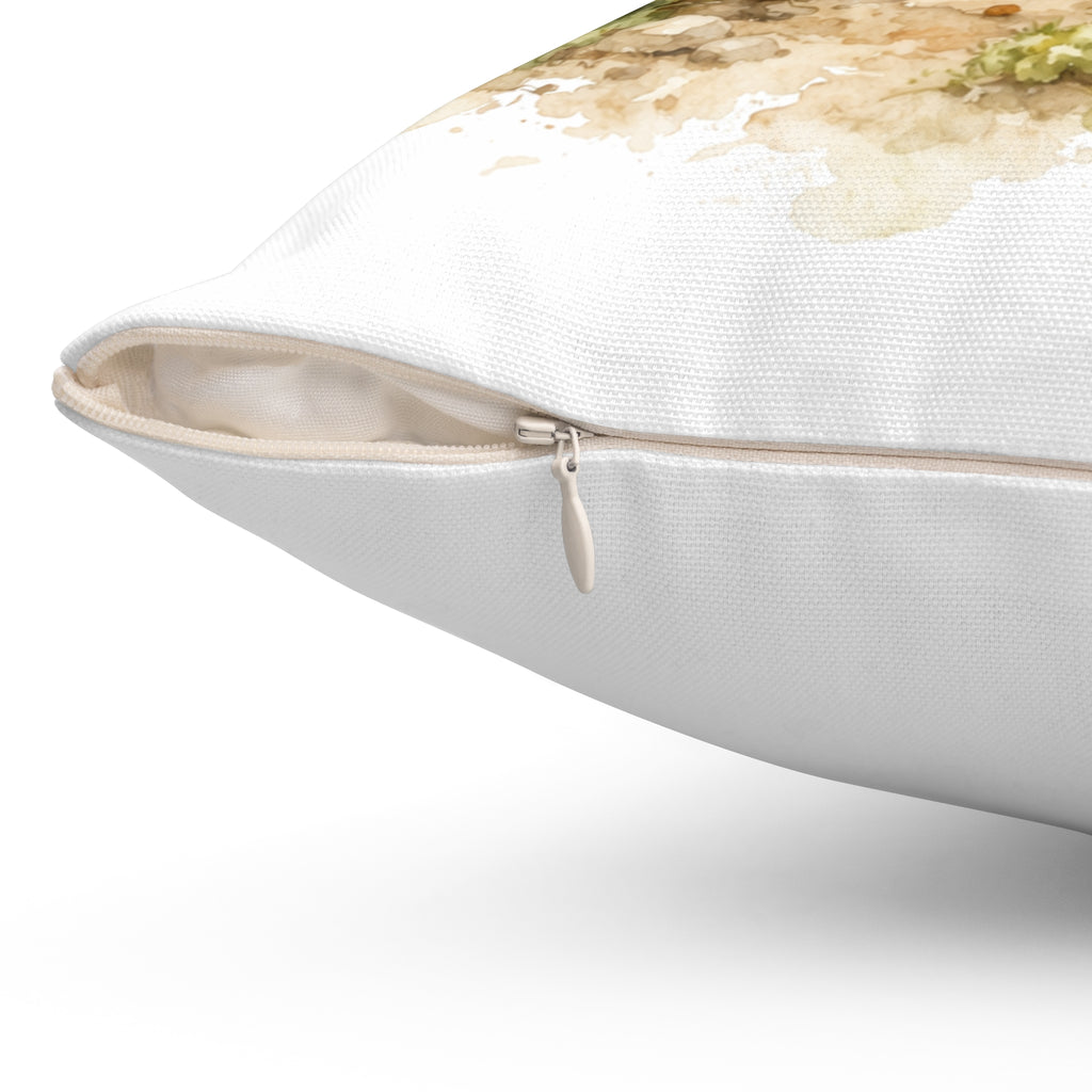 Tiny & Tired Hedgehog Throw Pillow — Cute Woodland Decorative Cushion