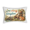 Low Energy Ecosystem Lumbar Pillow — Cute Woodland Animals Nap Time Decor