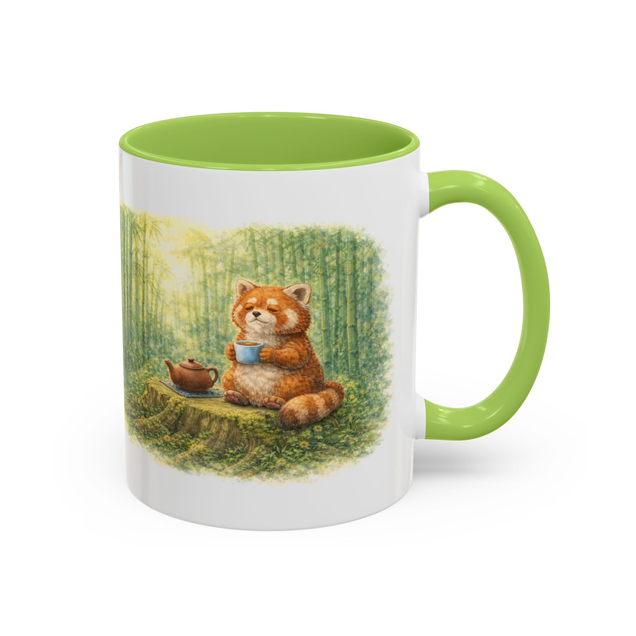 Red Panda Tea Mug — Cute Woodland Coffee Cup with 'Breathe in, slow down, and drink tea' Quote