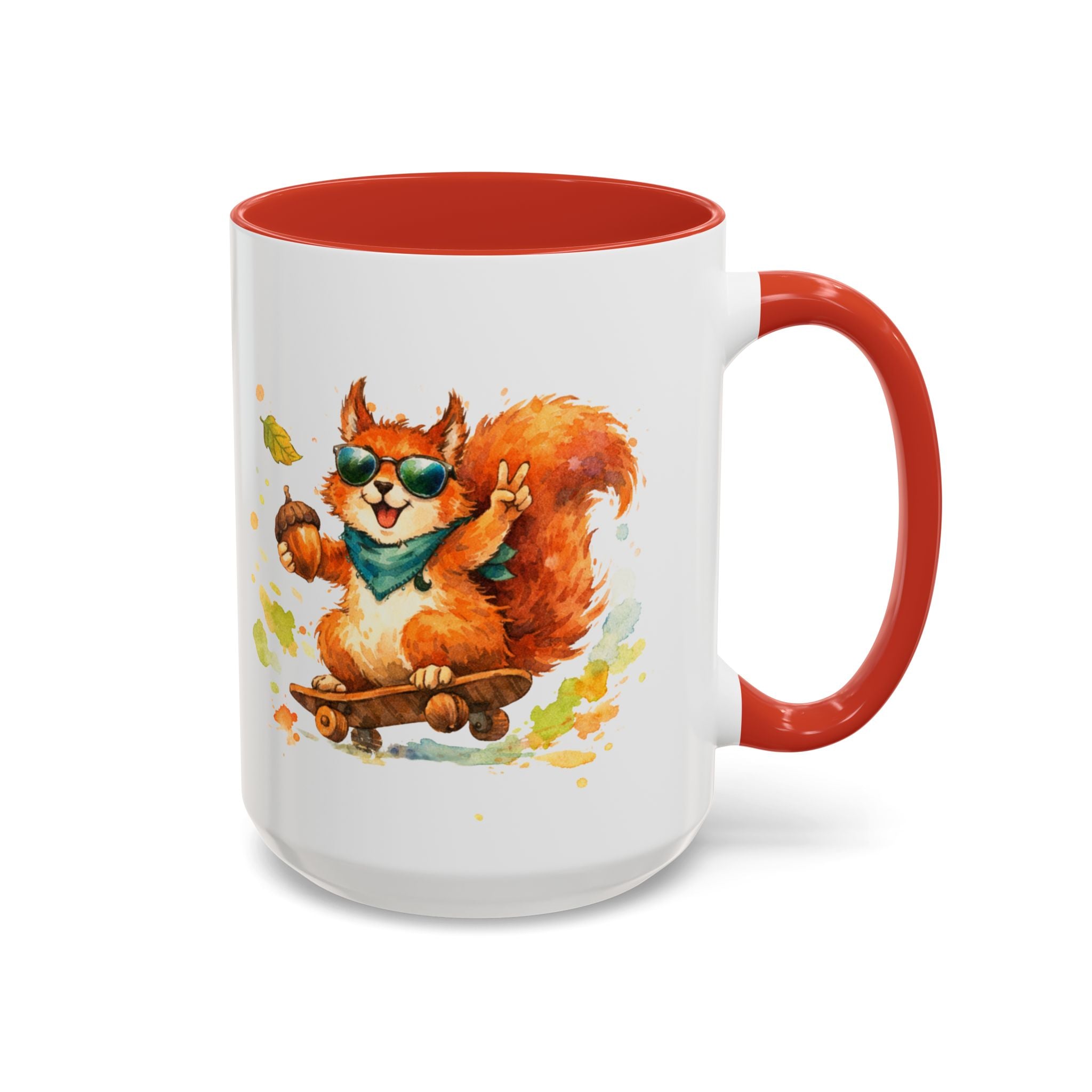 Cool Skateboarding Squirrel Accent Coffee Mug – 'Autumn Vibes' 11/15oz