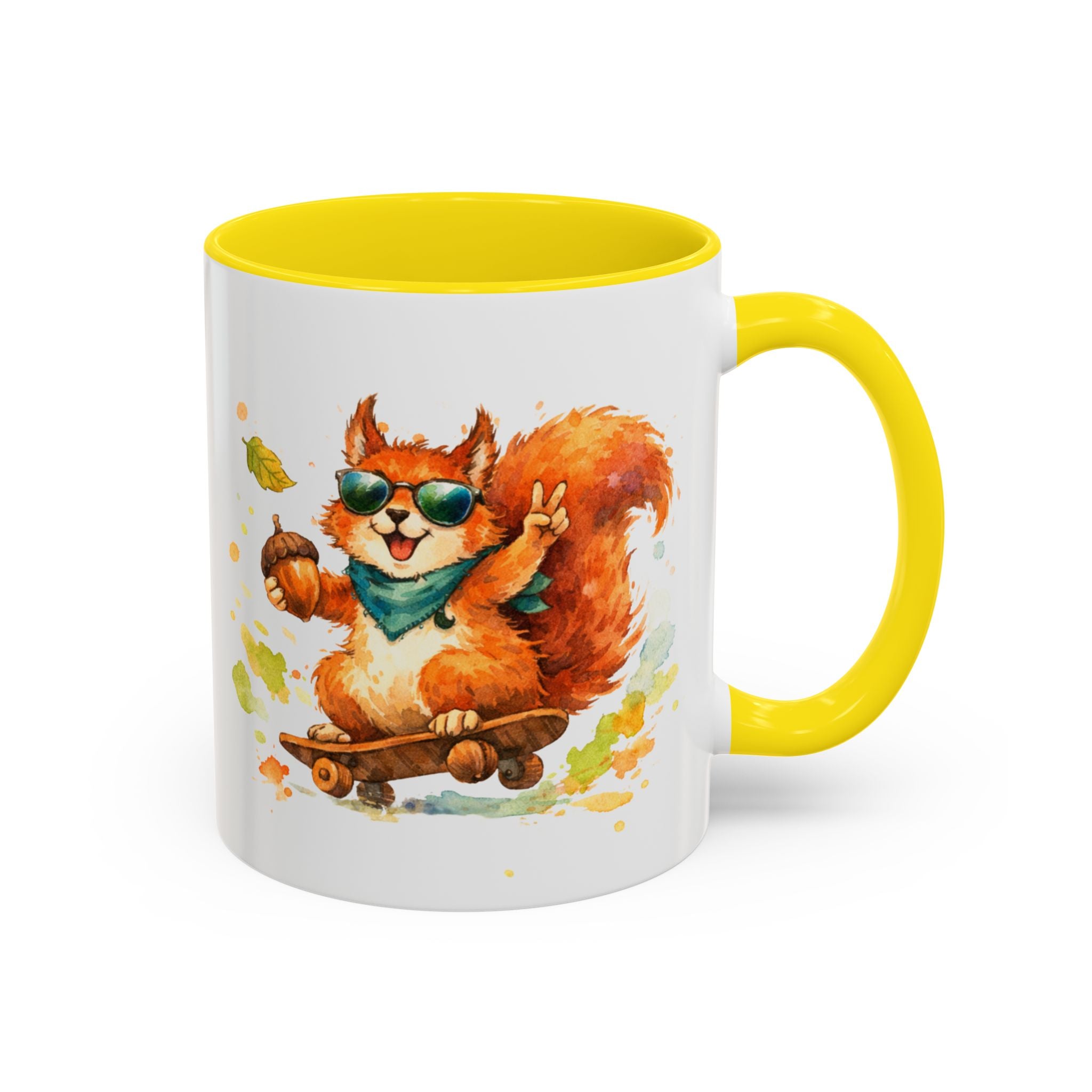 Cool Skateboarding Squirrel Accent Coffee Mug – 'Autumn Vibes' 11/15oz