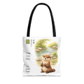 Otter Illustration Tote Bag — Cute River Otter Illustration with Multilingual Names