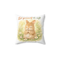 Let Yourself Be Soft Bunny Throw Pillow — Cute Floral Decorative Cushion