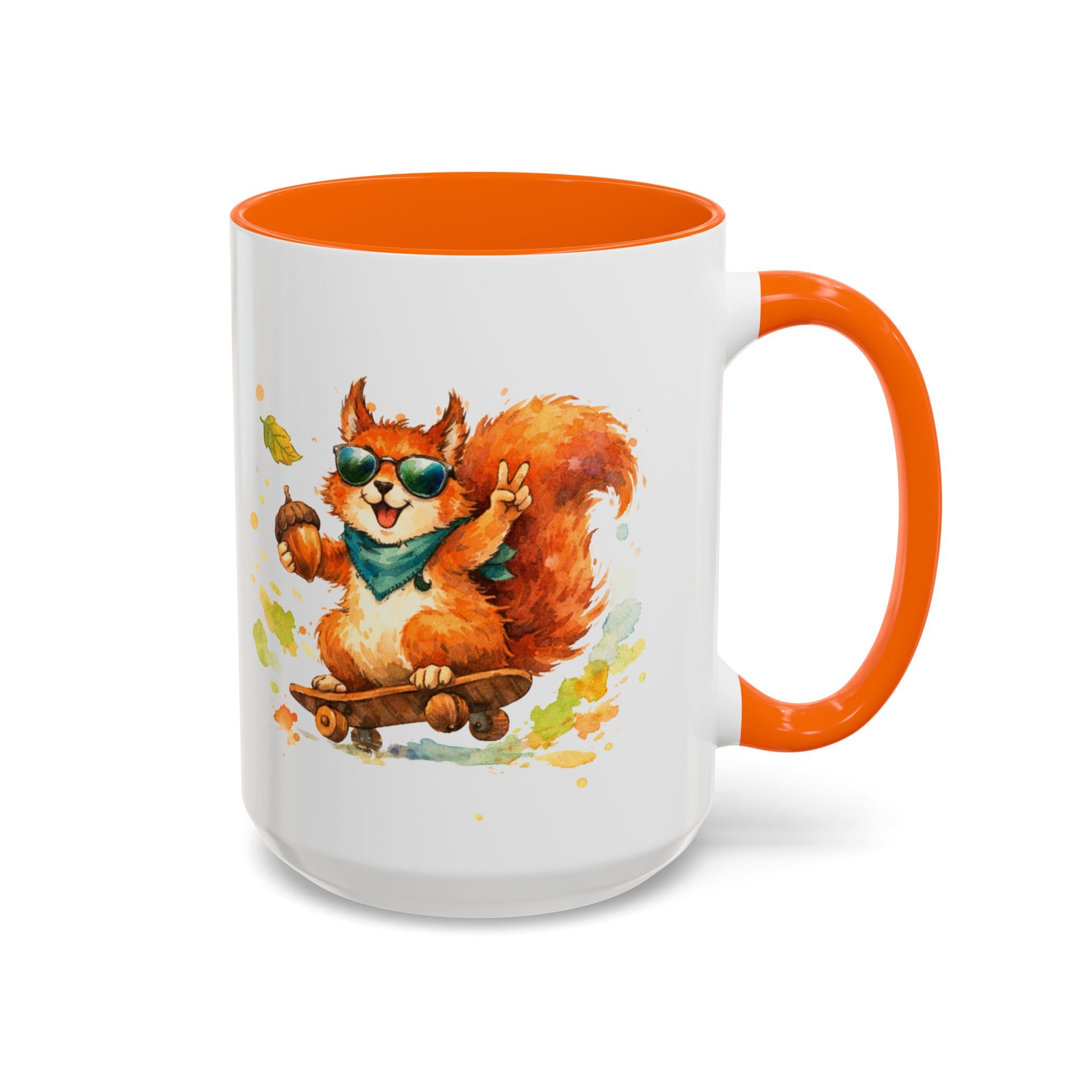 Cool Skateboarding Squirrel Accent Coffee Mug – 'Autumn Vibes' 11/15oz