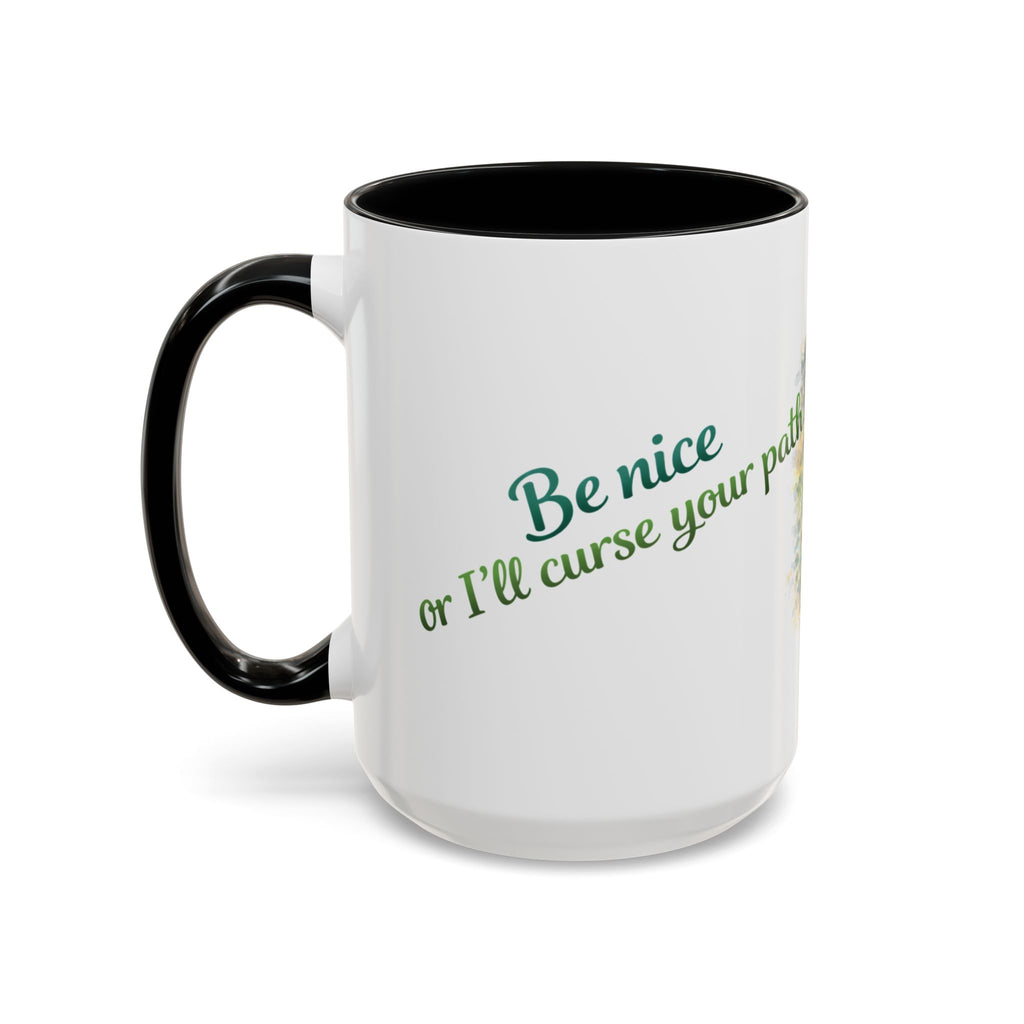 Witch Cat Coffee Mug - Cute Black Cat Wizard Illustration (11/15oz)