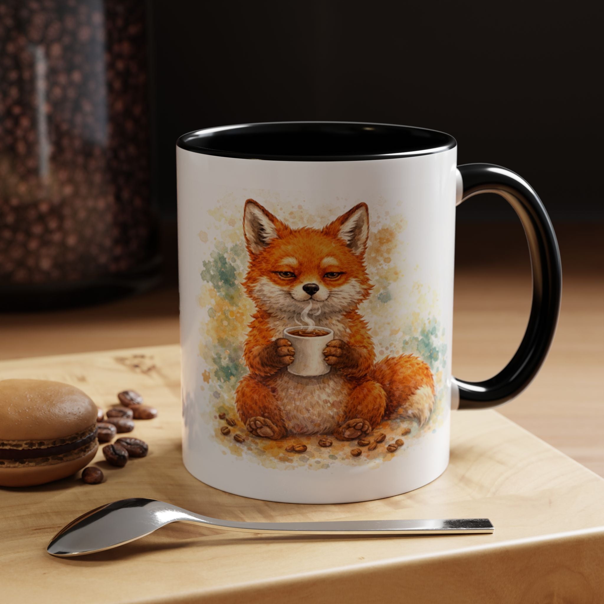 Fox Coffee Mug — 'Coffee First. Problems Later.' Cute Fox Tea/Coffee Gift