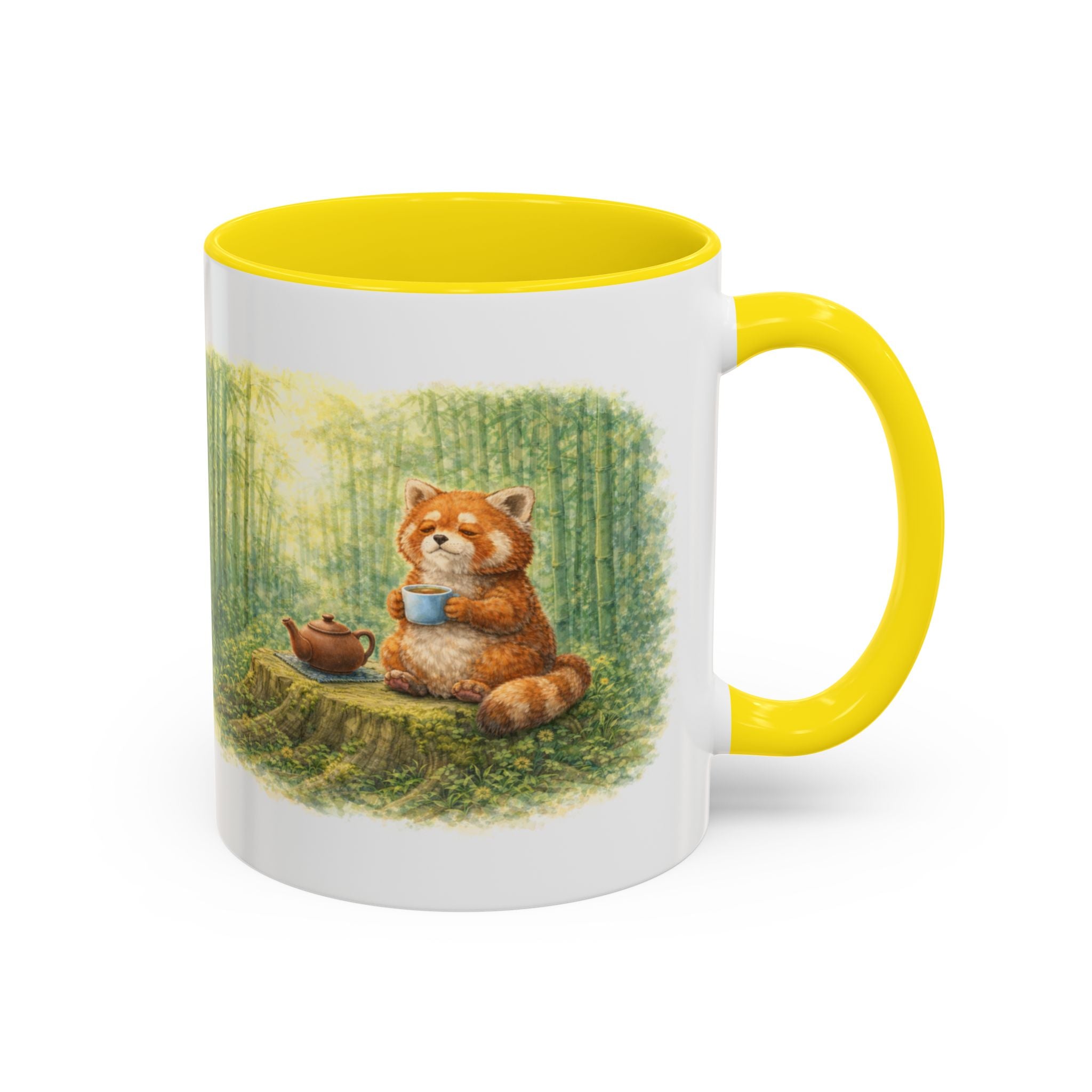 Red Panda Tea Mug — Cute Woodland Coffee Cup with 'Breathe in, slow down, and drink tea' Quote